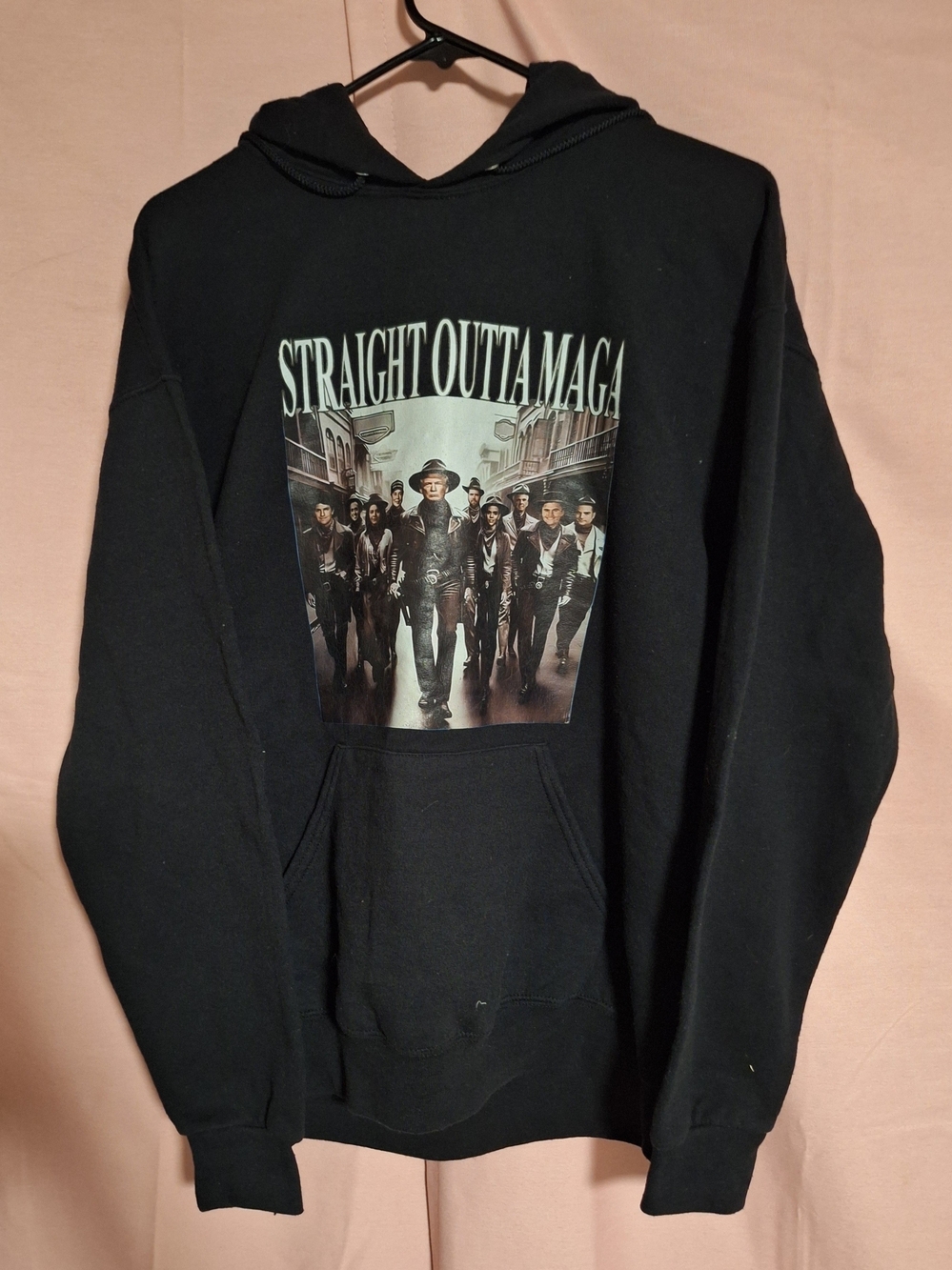 Straight Outta MAGA Graphic Hoodie Pullover Hoodie Black